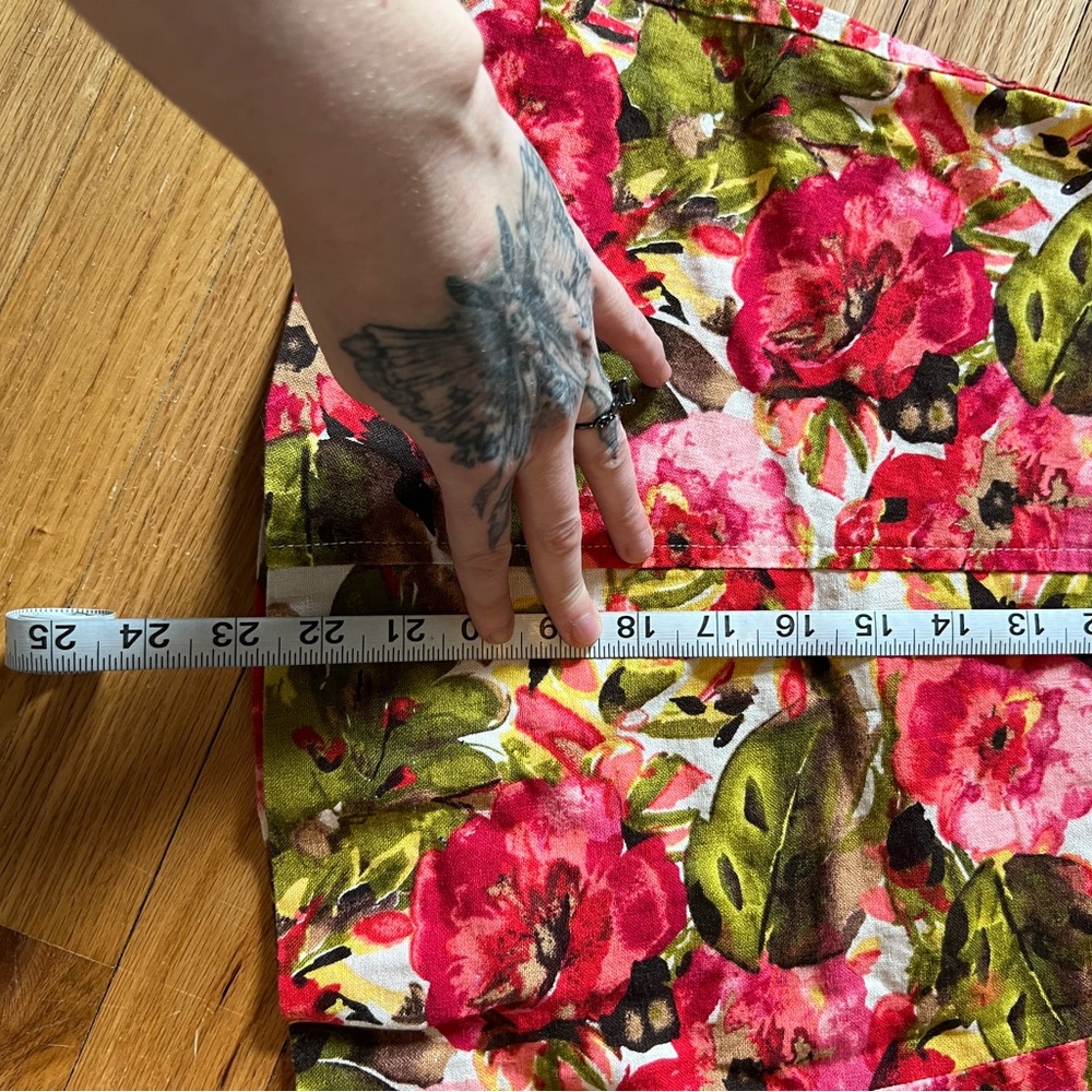 Christopher & Banks Floral A-Line Skirt - Pink and Green - Picture 7 of 8